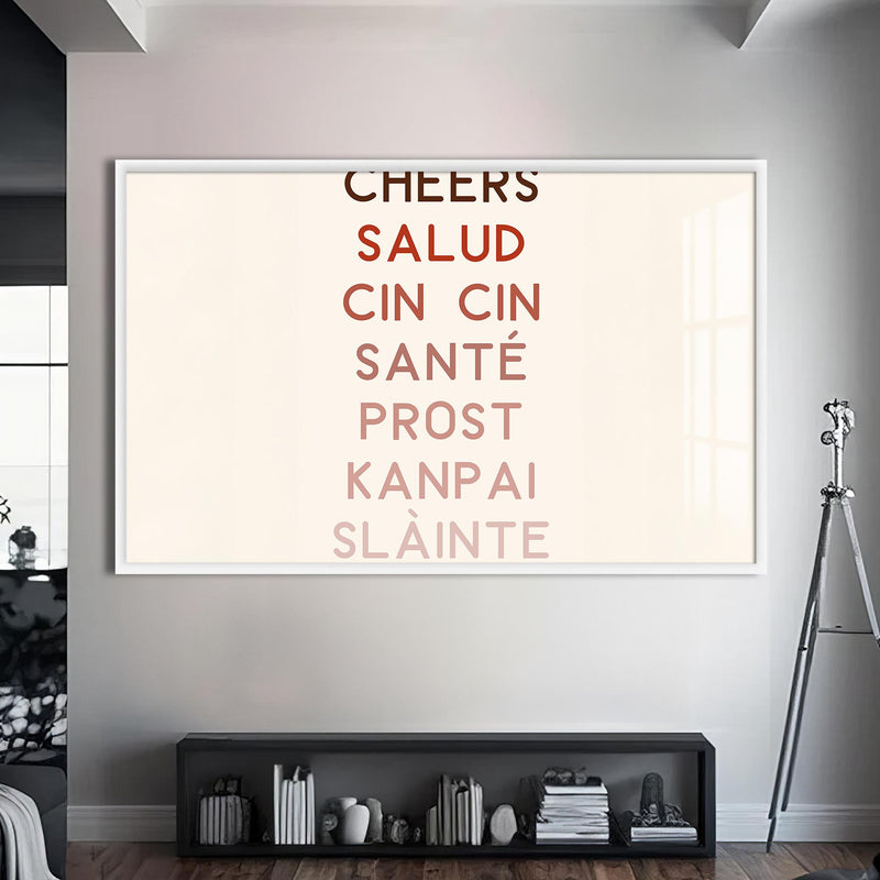 Cheers Cam Tablo – Beyaz Çerçeveli Cam Tablo