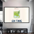 Gin Tonic Cam Tablo – Siyah Çerçeveli Cam Tablo
