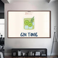 Gin Tonic Cam Tablo – Ceviz Çerçeveli Cam Tablo