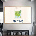Gin Tonic Cam Tablo – Altın Çerçeveli Cam Tablo
