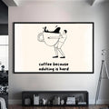 Coffee Life Cam Tablo – Siyah Çerçeveli Cam Tablo
