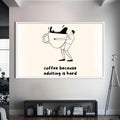 Coffee Life Cam Tablo – Beyaz Çerçeveli Cam Tablo