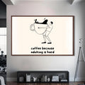 Coffee Life Cam Tablo – Ceviz Çerçeveli Cam Tablo