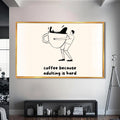 Coffee Life Cam Tablo – Altın Çerçeveli Cam Tablo