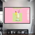 Pina Colada Cam Tablo – Siyah Çerçeveli Cam Tablo