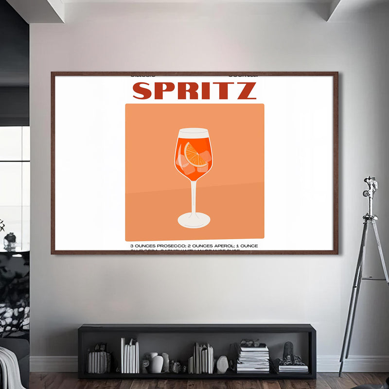 Spritz Cam Tablo – Ceviz Çerçeveli Cam Tablo