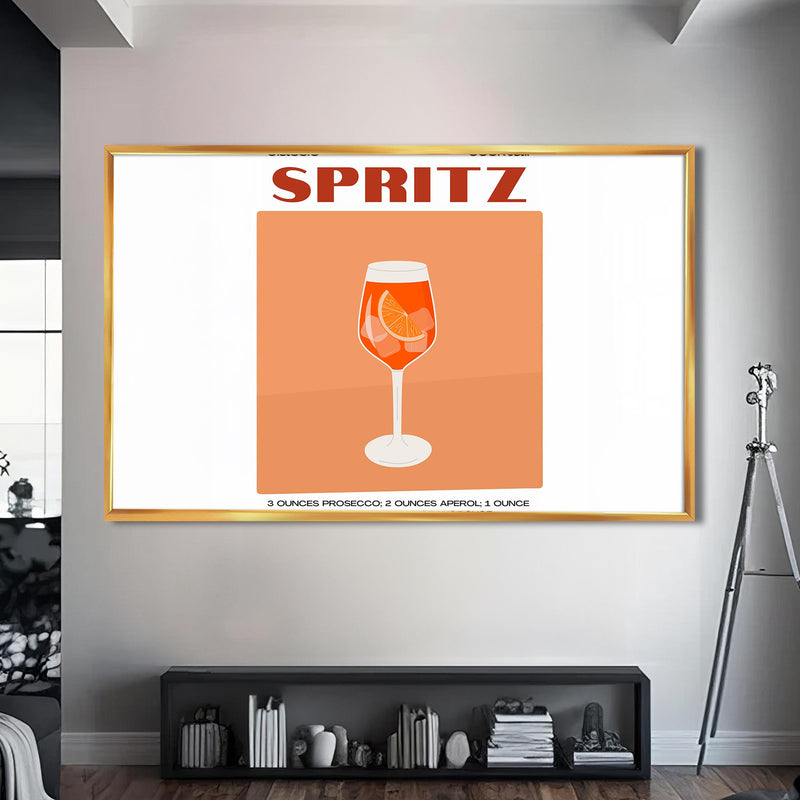 Spritz Cam Tablo – Altın Çerçeveli Cam Tablo