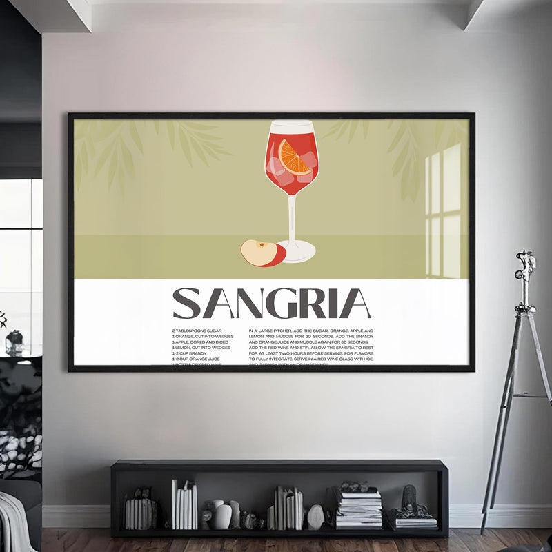 Sangria Cam Tablo – Siyah Çerçeveli Cam Tablo