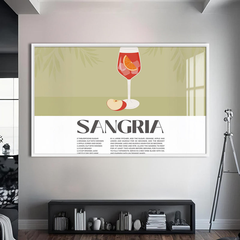 Sangria Cam Tablo – Beyaz Çerçeveli Cam Tablo