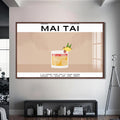 Mai Tai Cam Tablo – Ceviz Çerçeveli Cam Tablo
