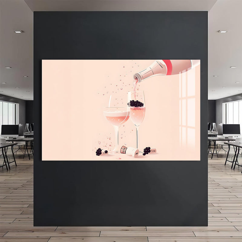 Pembe Köpük Cam Tablo – Cam Tablo