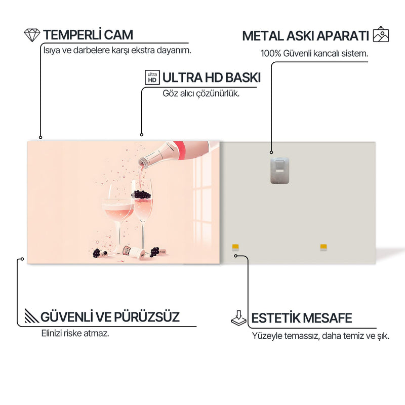 Pembe Köpük Cam Tablo – Cam Tablo