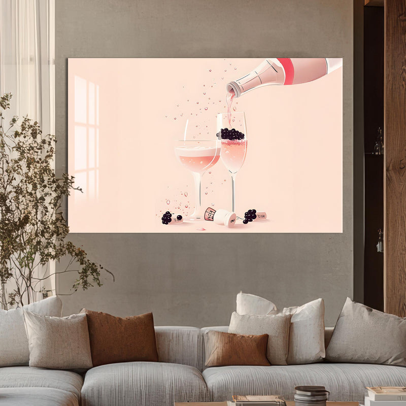 Pembe Köpük Cam Tablo – Cam Tablo