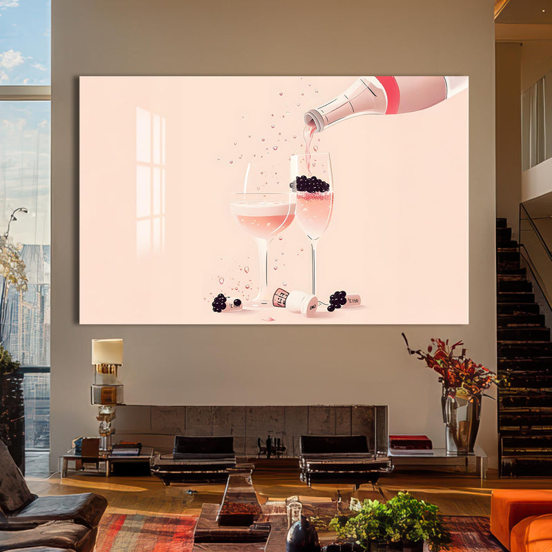 Pembe Köpük Cam Tablo – Cam Tablo