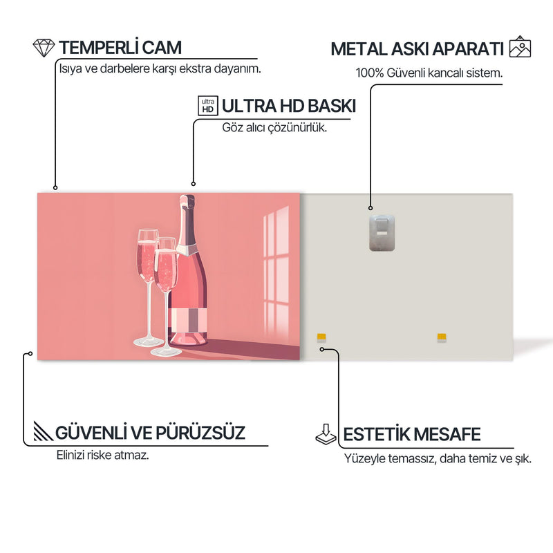 Rose Şampanya Cam Tablo – Cam Tablo