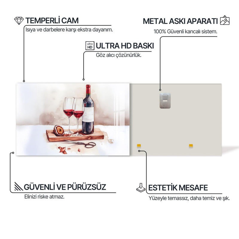 Kırmızı Şarap Cam Tablo – Cam Tablo