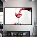 Wine Splash Cam Tablo – Siyah Çerçeveli Cam Tablo