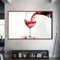 Wine Splash Cam Tablo – Ceviz Çerçeveli Cam Tablo