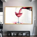 Wine Splash Cam Tablo – Altın Çerçeveli Cam Tablo