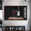 Red Wine Duo Cam Tablo – Ceviz Çerçeveli Cam Tablo