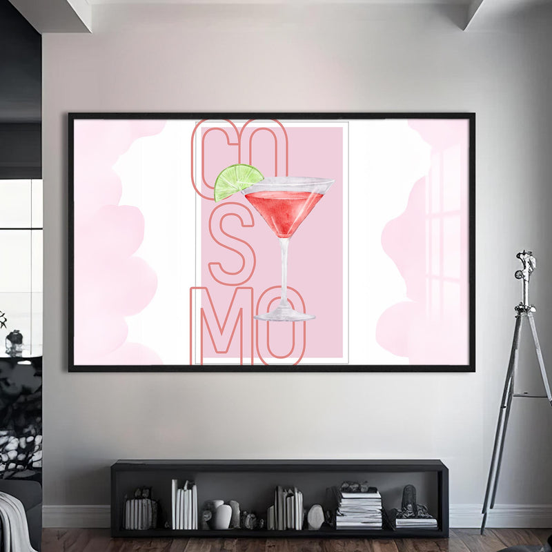Cosmopolitan Cam Tablo – Siyah Çerçeveli Cam Tablo