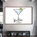 Martini Cam Tablo – Ceviz Çerçeveli Cam Tablo