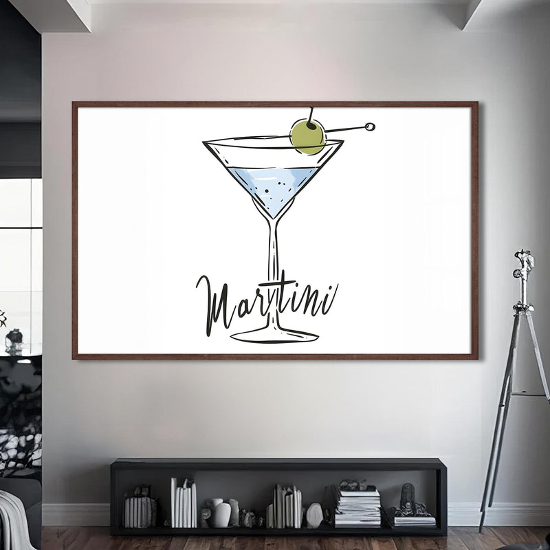 Martini Cam Tablo – Ceviz Çerçeveli Cam Tablo