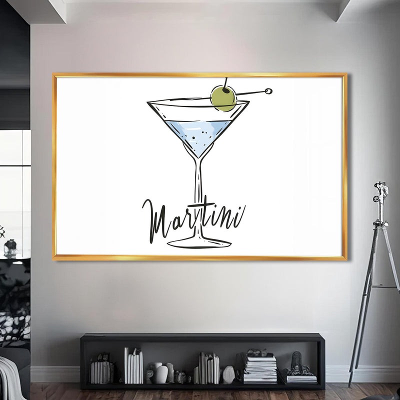 Martini Cam Tablo – Altın Çerçeveli Cam Tablo