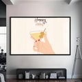Happy Hour Cam Tablo – Siyah Çerçeveli Cam Tablo