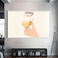 Happy Hour Cam Tablo – Beyaz Çerçeveli Cam Tablo