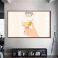 Happy Hour Cam Tablo – Ceviz Çerçeveli Cam Tablo