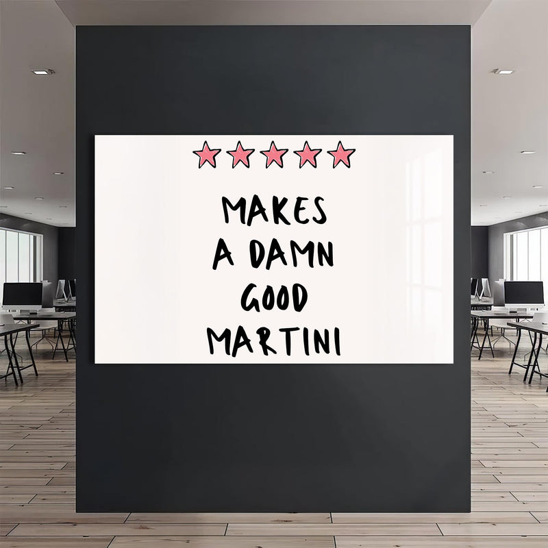 Beş Yıldızlı Martini Cam Tablo – Cam Tablo