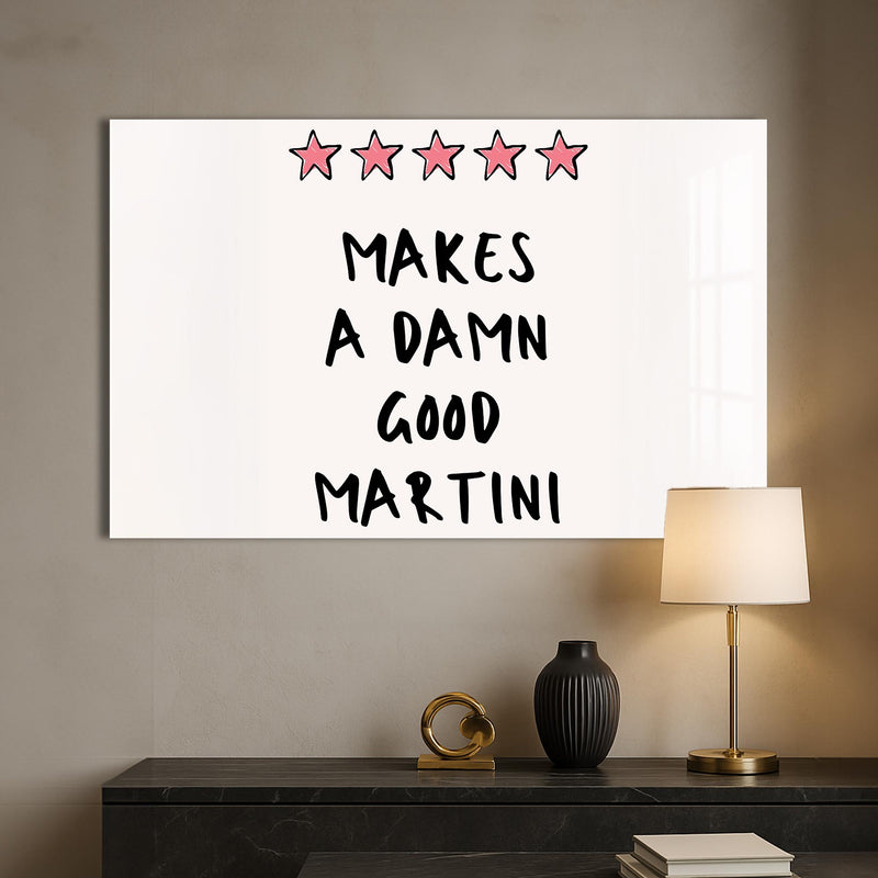 Beş Yıldızlı Martini Cam Tablo – Cam Tablo