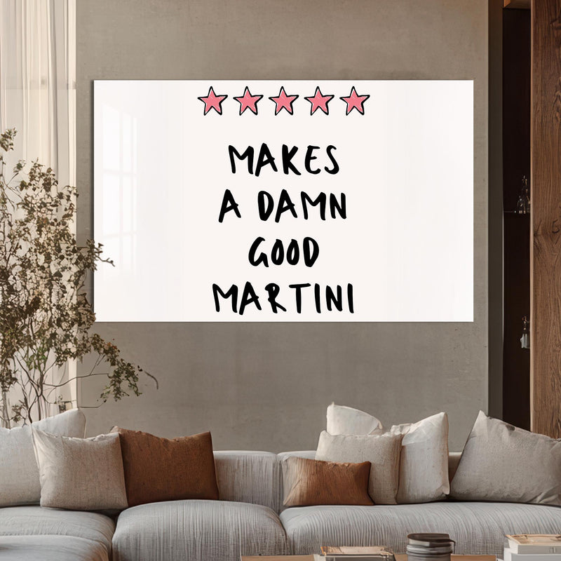 Beş Yıldızlı Martini Cam Tablo – Cam Tablo