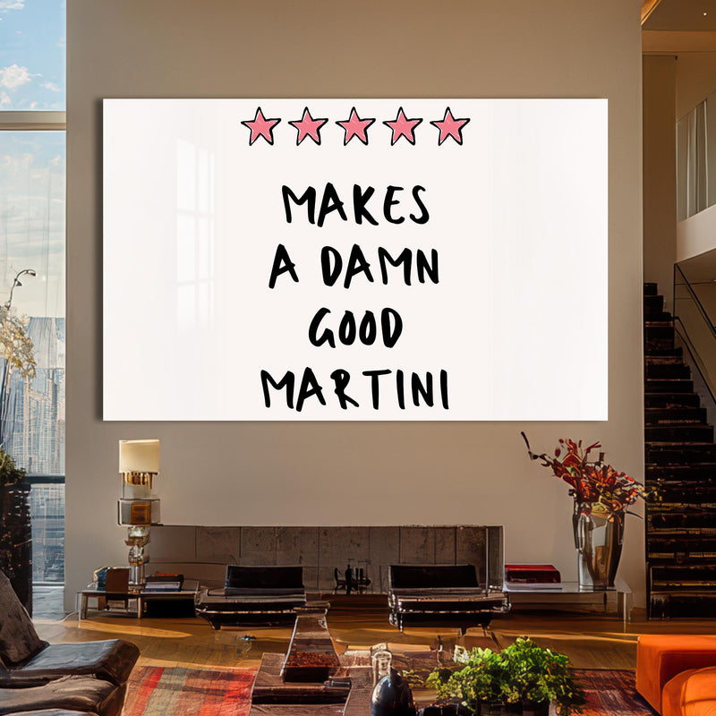 Beş Yıldızlı Martini Cam Tablo – Cam Tablo