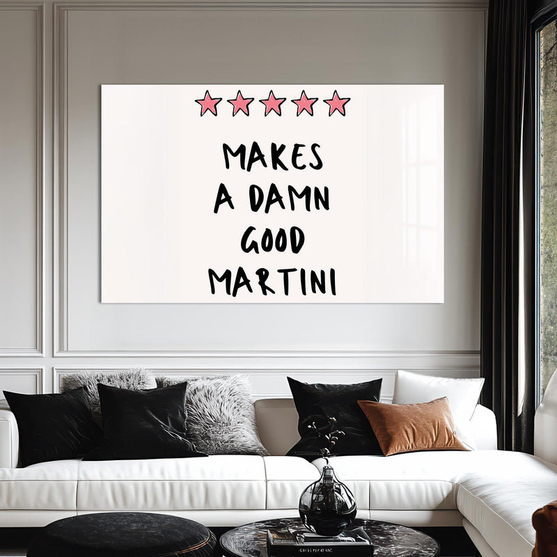 Beş Yıldızlı Martini Cam Tablo – Cam Tablo