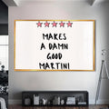 Beş Yıldızlı Martini Cam Tablo – Altın Çerçeveli Cam Tablo