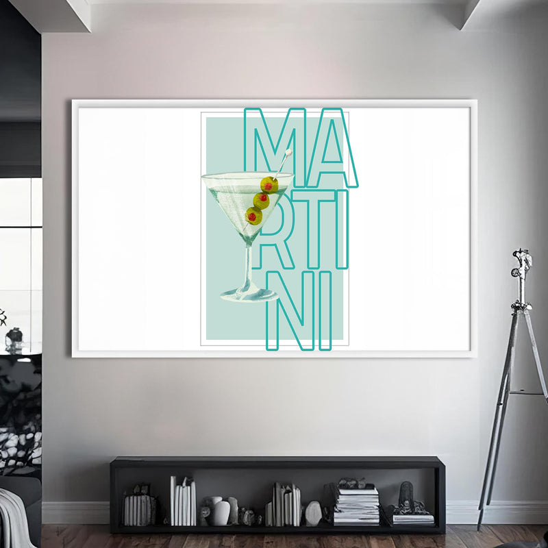 Martini Cam Tablo – Beyaz Çerçeveli Cam Tablo
