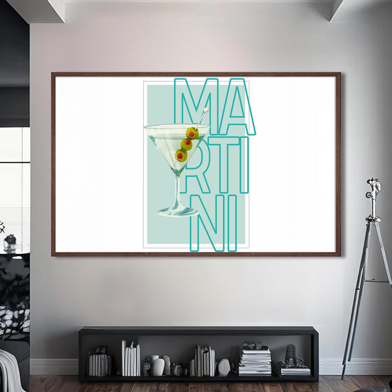 Martini Cam Tablo – Ceviz Çerçeveli Cam Tablo