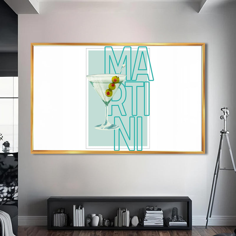 Martini Cam Tablo – Altın Çerçeveli Cam Tablo
