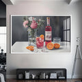 Campari Sofrası Cam Tablo – Beyaz Çerçeveli Cam Tablo