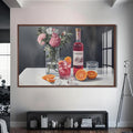 Campari Sofrası Cam Tablo – Ceviz Çerçeveli Cam Tablo