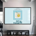 Gin Tonic Cam Tablo – Siyah Çerçeveli Cam Tablo