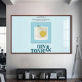 Gin Tonic Cam Tablo – Ceviz Çerçeveli Cam Tablo
