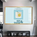 Gin Tonic Cam Tablo – Altın Çerçeveli Cam Tablo