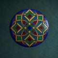 Vitray Geometrik Renkli Yuvarlak Cam Tablo