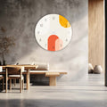 Bej Puffy - Cam Duvar Saati – Cam Tablo
