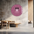 Pembe - Cam Duvar Saati – Cam Tablo