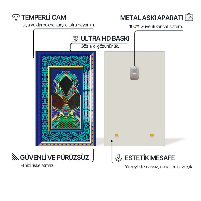 Geometrik Mescit Motifi Cam Tablo – Cam Tablo