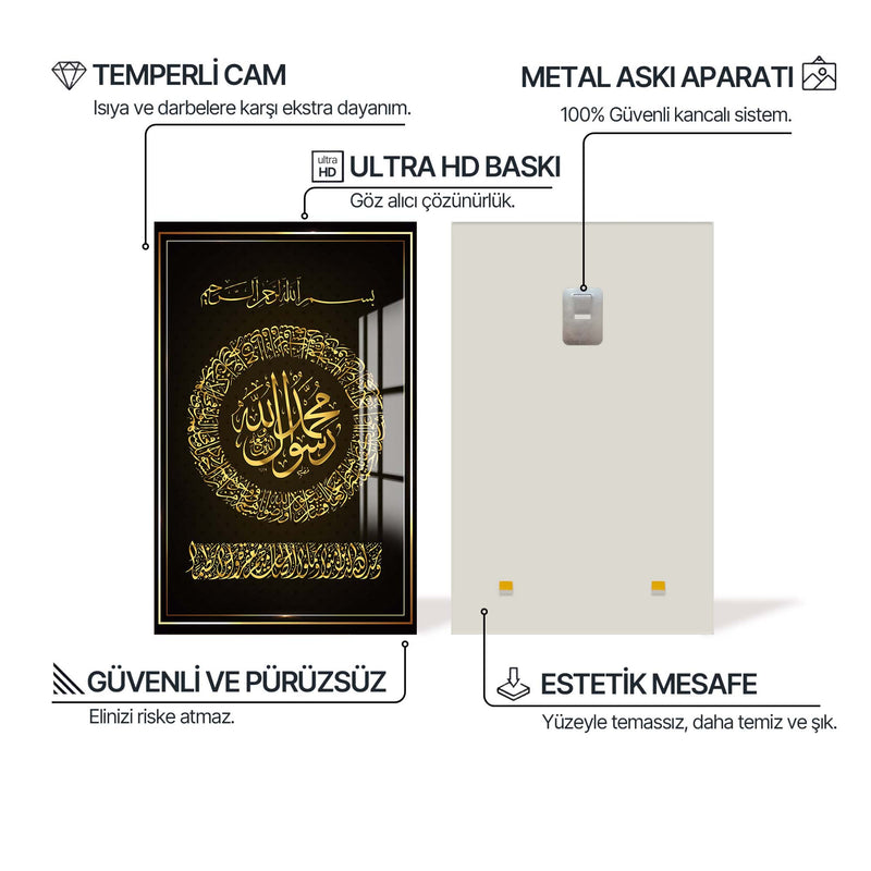 Nübüvvet Işıltısı: Muhammed Yazılı Cam Tablo – Cam Tablo